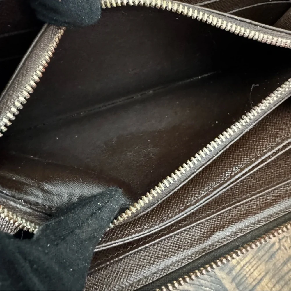 Louis Vuitton DAMIER full zip long wallet brown preloved will fit cell phone - Picture 9 of 17